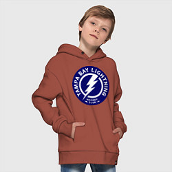 Толстовка оверсайз детская HC Tampa Bay Lightning, цвет: кирпичный — фото 2