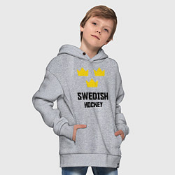 Толстовка оверсайз детская Swedish Hockey, цвет: меланж — фото 2