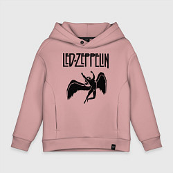 Толстовка оверсайз детская Led Zeppelin, цвет: пыльно-розовый