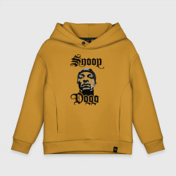 Толстовка оверсайз детская Snoop Dogg Face, цвет: горчичный