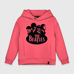 Толстовка оверсайз детская The Beatles Band, цвет: коралловый
