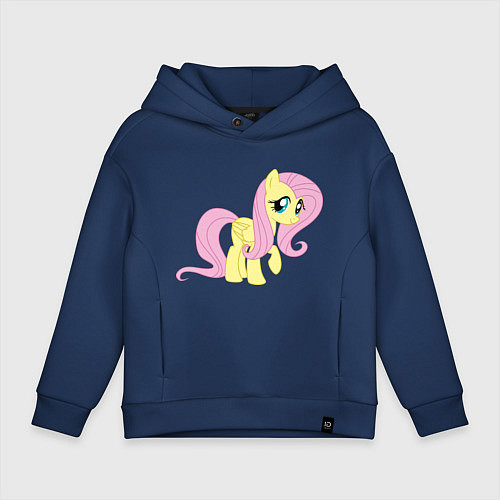 Детское худи оверсайз Пони пегас Флаттершай / Тёмно-синий – фото 1