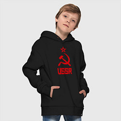 Толстовка оверсайз детская СССР - великая держава, цвет: черный — фото 2