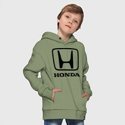 Толстовка оверсайз детская Honda logo, цвет: авокадо — фото 2