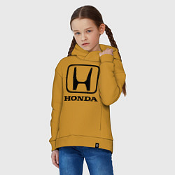 Толстовка оверсайз детская Honda logo, цвет: горчичный — фото 2
