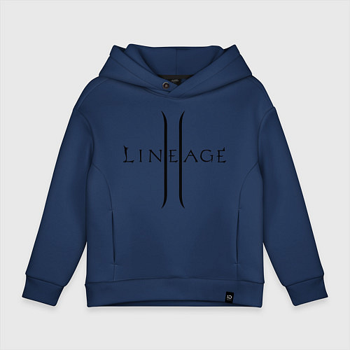 Детское худи оверсайз Lineage logo / Тёмно-синий – фото 1