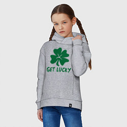 Толстовка оверсайз детская Get lucky, цвет: меланж — фото 2