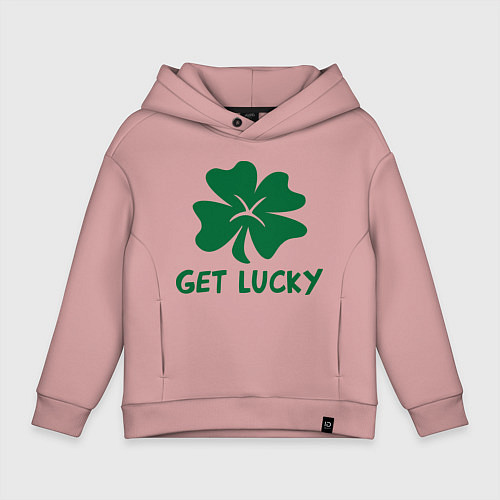 Детское худи оверсайз Get lucky / Пыльно-розовый – фото 1