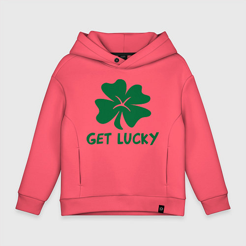 Детское худи оверсайз Get lucky / Коралловый – фото 1