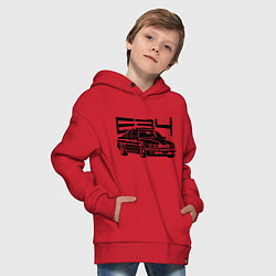 Толстовка оверсайз детская BMW E34, цвет: красный — фото 2