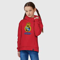 Толстовка оверсайз детская Real Madrid, цвет: красный — фото 2
