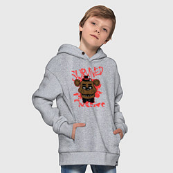 Толстовка оверсайз детская I Survived Five Night, цвет: меланж — фото 2