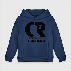 Толстовка оверсайз детская CR Ronaldo 07, цвет: тёмно-синий