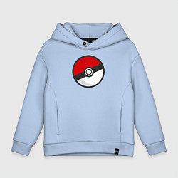 Толстовка оверсайз детская Pokeball, цвет: мягкое небо