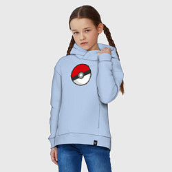 Толстовка оверсайз детская Pokeball, цвет: мягкое небо — фото 2