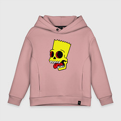 Толстовка оверсайз детская Bart Skull, цвет: пыльно-розовый