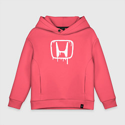Толстовка оверсайз детская Honda, цвет: коралловый