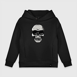Толстовка оверсайз детская Череп, цвет: черный