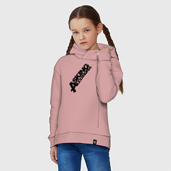 Толстовка оверсайз детская Asking Alexandria Logo, цвет: пыльно-розовый — фото 2