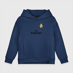 Толстовка оверсайз детская Real Madrid: Fly Emirates, цвет: тёмно-синий