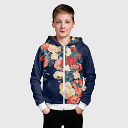 Толстовка на молнии детская Fashion flowers, цвет: 3D-белый — фото 2