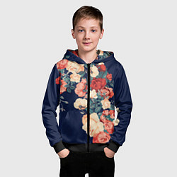 Толстовка на молнии детская Fashion flowers, цвет: 3D-черный — фото 2