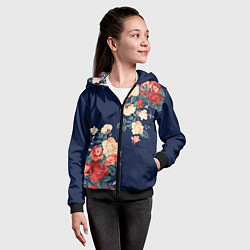 Толстовка на молнии детская Fashion flowers, цвет: 3D-черный — фото 2