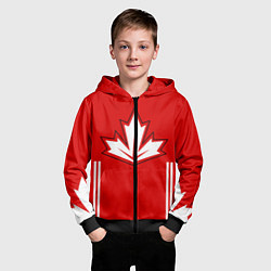 Толстовка на молнии детская Сборная Канады: домашняя форма, цвет: 3D-черный — фото 2