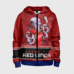 Толстовка на молнии детская Detroit Red Wings, цвет: 3D-синий