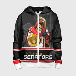 Толстовка на молнии детская Ottawa Senators, цвет: 3D-белый