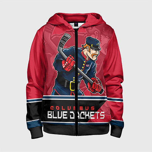 Детская толстовка на молнии Columbus Blue Jackets / 3D-Черный – фото 1