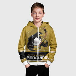 Толстовка на молнии детская Pittsburgh Penguins, цвет: 3D-белый — фото 2