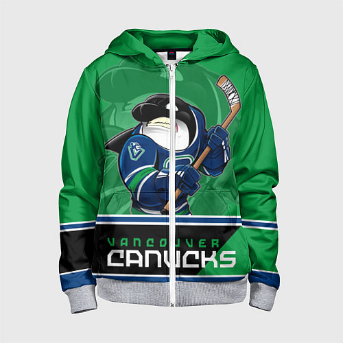 Детская толстовка на молнии Vancouver Canucks / 3D-Меланж – фото 1