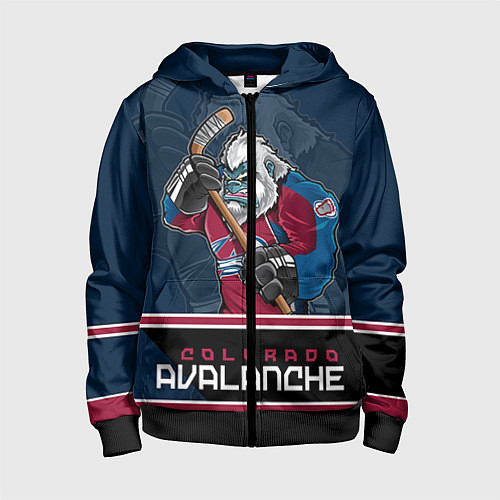 Детская толстовка на молнии Colorado Avalanche / 3D-Черный – фото 1