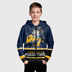 Толстовка на молнии детская Nashville Predators, цвет: 3D-черный — фото 2