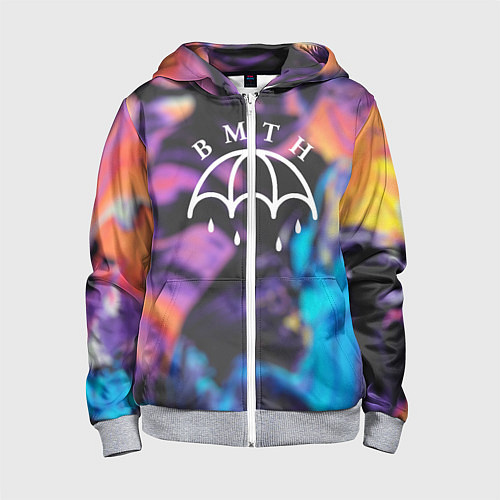 Детская толстовка на молнии BMTH Rain / 3D-Меланж – фото 1