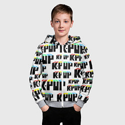 Толстовка на молнии детская K-pop Pattern, цвет: 3D-меланж — фото 2