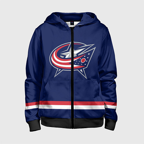 Детская толстовка на молнии Columbus Blue Jackets / 3D-Черный – фото 1