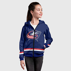 Толстовка на молнии детская Columbus Blue Jackets, цвет: 3D-синий — фото 2