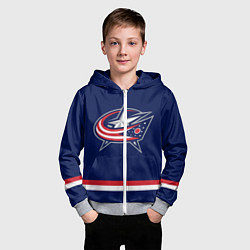 Толстовка на молнии детская Columbus Blue Jackets, цвет: 3D-меланж — фото 2