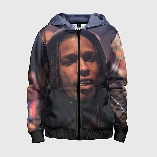 Детская толстовка на молнии ASAP Rocky: Black Hip-Hop / 3D-Черный – фото 1