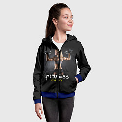 Толстовка на молнии детская Fitness for life, цвет: 3D-синий — фото 2