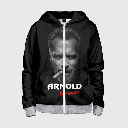 Детская толстовка на молнии Arnold forever / 3D-Меланж – фото 1