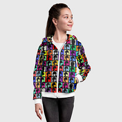 Толстовка на молнии детская The Beatles: pop-art, цвет: 3D-белый — фото 2