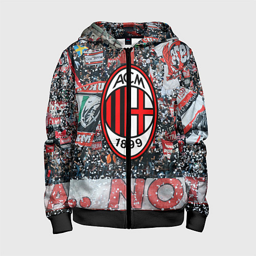 Детская толстовка на молнии Milan FC / 3D-Черный – фото 1