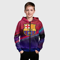 Толстовка на молнии детская ФК Барселона, цвет: 3D-синий — фото 2