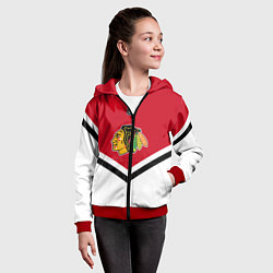 Толстовка на молнии детская NHL: Chicago Blackhawks, цвет: 3D-красный — фото 2