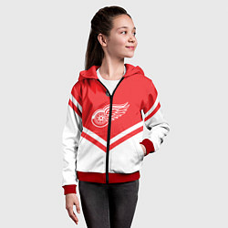 Толстовка на молнии детская NHL: Detroit Red Wings, цвет: 3D-красный — фото 2