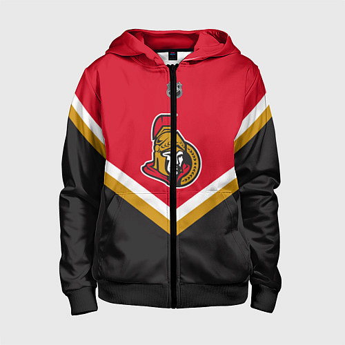 Детская толстовка на молнии NHL: Ottawa Senators / 3D-Черный – фото 1