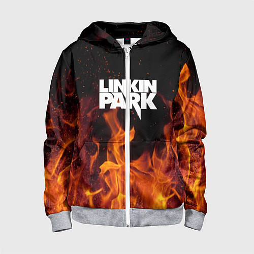 Детская толстовка на молнии Linkin Park: Hell Flame / 3D-Меланж – фото 1
